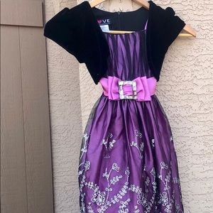 Girls Purple Black  Semi Formal dress,girls size 8